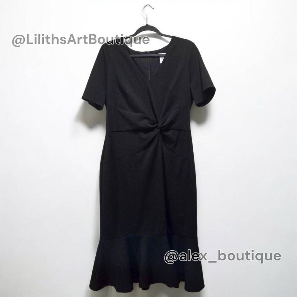 London Times Flounce Twist Midi Dress(C049)-Size 12 for Women - Picture 5 of 11